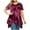 Wine, variant on Womens Plus Size Casual Tunic Tops Summer Short Sleeve Shirts for Women Flowy Hankerchief Hemline Tie Dye