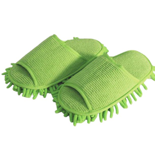 Jumpingount 1 par de zapatillas para hombre y mujer, zapatillas de limpieza de suelo para dormitorio, cocina, zapatillas absorbentes de agua, Calzado Verde