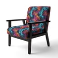 thumbnail image 3 of Designart "Stripes Of The Future I" Magenta Abstract Upholstered Accent Chair - Modern Arm Chair For Bedroom, 3 of 5