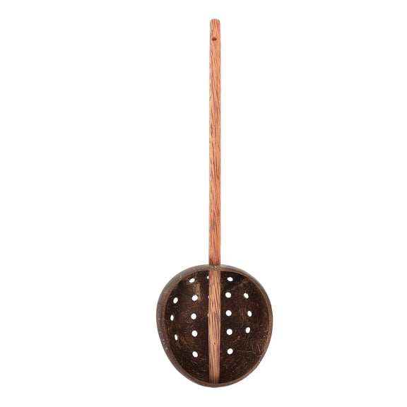 ELAYARD Ergonomic Coconut Shell Slotted Spoon for Soup Hot Pot and Daily Household Use