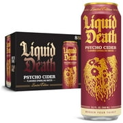 Liquid Death Sparkling Water, Psycho Cider 19.2 oz King Size Cans (8-Pack)