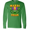 thumbnail image 3 of Inktastic Mardi Gras with Green Masquerade Mask Long Sleeve T-Shirt, 3 of 5