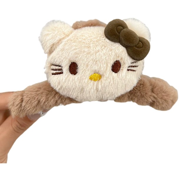 Pinza de pelo doble cara con diseño de Kitty - Suave y elegante en tono café
(Nota: Creé un título completamente nuevo en español mexicano basado en la descripción del producto, manteniendo la