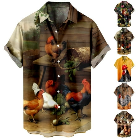 

Youth Adult Button Up Tops Shirt Funny Party Clothing Up to 8XL