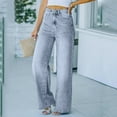 thumbnail image 3 of Aayomet Women Jeans Tall Women's Curvy Totally Shaping Straight Jeans,Light Blue M, 3 of 5