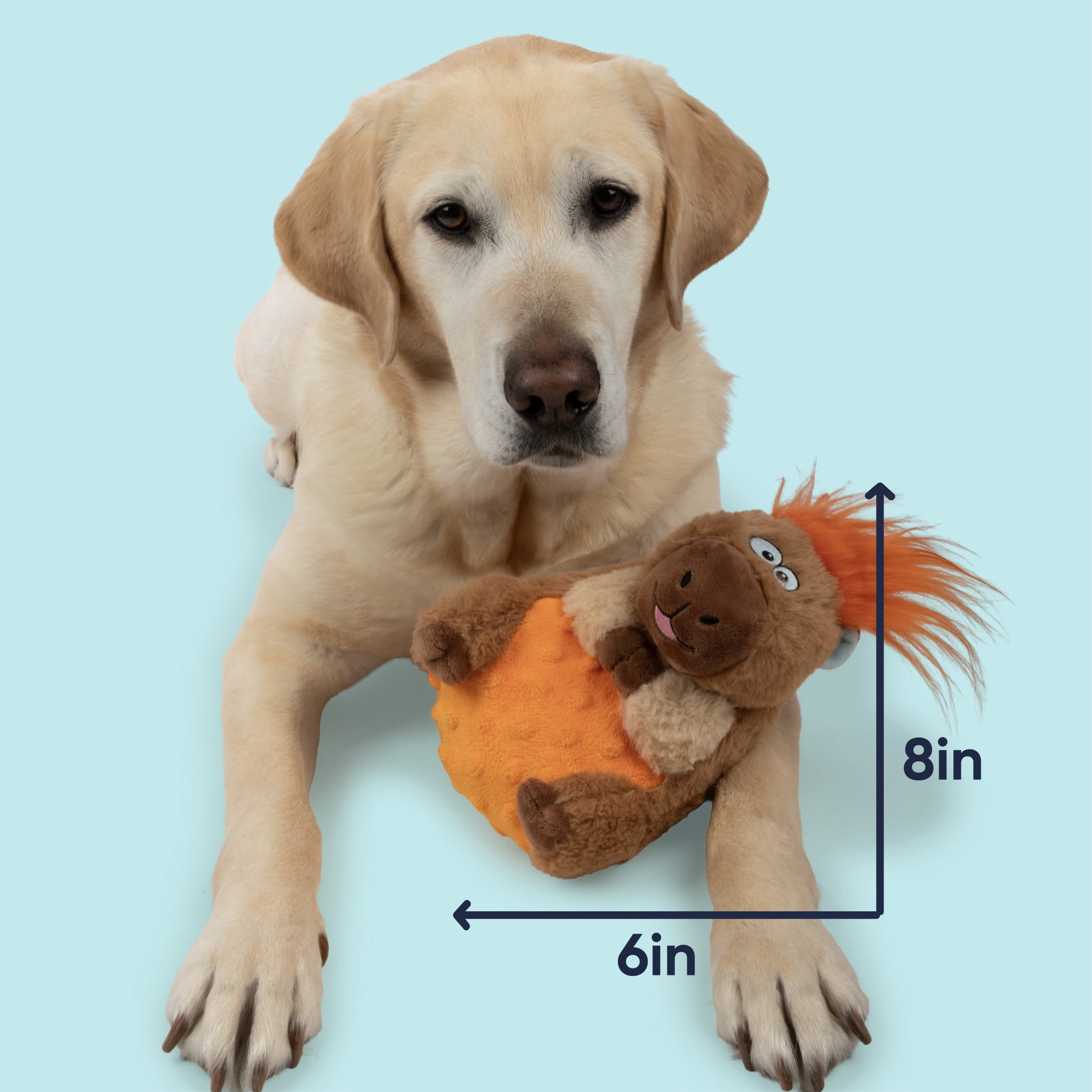 goDog Silent Squeak Capybara Ultrasonic Squeaky Dog Toy, Plush with Chew Guard Technology, Medium