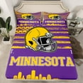thumbnail image 2 of Erosebridal American Football City Full Sheet Sets,Minnesota Bedding Full Size,Yellow Rugby Helmet Bed Sheets Set Full Size For Boys,Lightweight Room Decoration,4 Pieces, 2 of 4