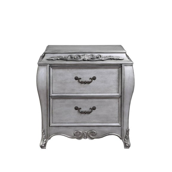 ACME Leonora Nightstand, Vintage Platinum