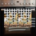 thumbnail image 2 of Gnomes Sunflowers Kitchen Towels Set of 4, Water Absorbent Dish Towel, Pastoral Botanical Black White Plaid Wooden Decorative Hand Towels - Quick Drying Cloth for Cooking Baking, 18x28 Inch, 2 of 8