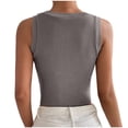 thumbnail image 4 of Wycnly Tank Tops for Women Soft Knitted Ribbed Sexy Slim Fit Going out Cropped Tops Vest Summer Solid Round Neck Sleeveless Shirts Fashion Blouses Gray l, 4 of 7
