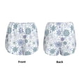 thumbnail image 3 of Balery Retro ice blue snowflakes Pantalones cortos deportivos para mujer con forro y dos bolsillos, elásticos, para entrenamiento, gimnasio, yoga-Small, 3 of 7