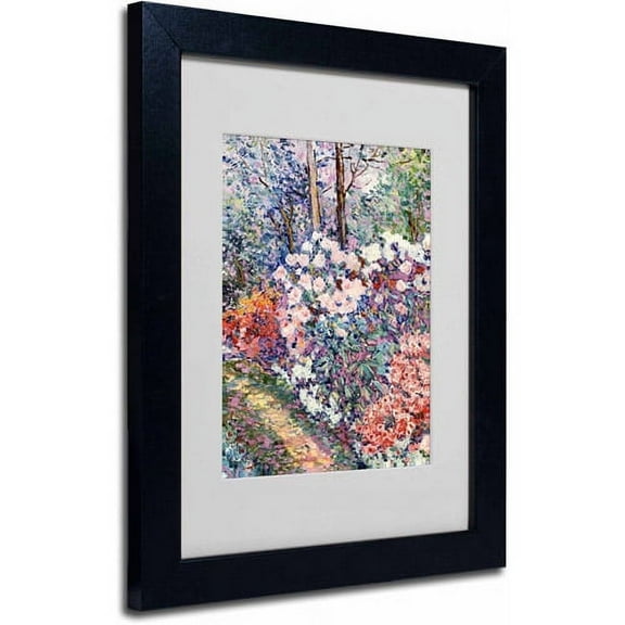Trademark Fine Art "Flowers In the Forest" Canvas Art by Manor Shadian, Black Frame