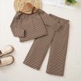 thumbnail image 3 of ZIXKCGDSE Girls Trendy Outfits Off Shoulder Long Sleeved Top and Wide Leg Pants Fashion Clothes Going Out Size 3-4 Years, 3 of 5