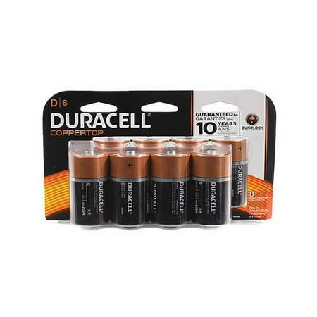 Duracell Coppertop D Alkaline Batteries, 8 Count (Pack of 2)
