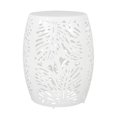 thumbnail image 1 of Mesa Benzara BM324080 Miami Palm Leaf de hierro blanco, 43 cm, 1 of 5