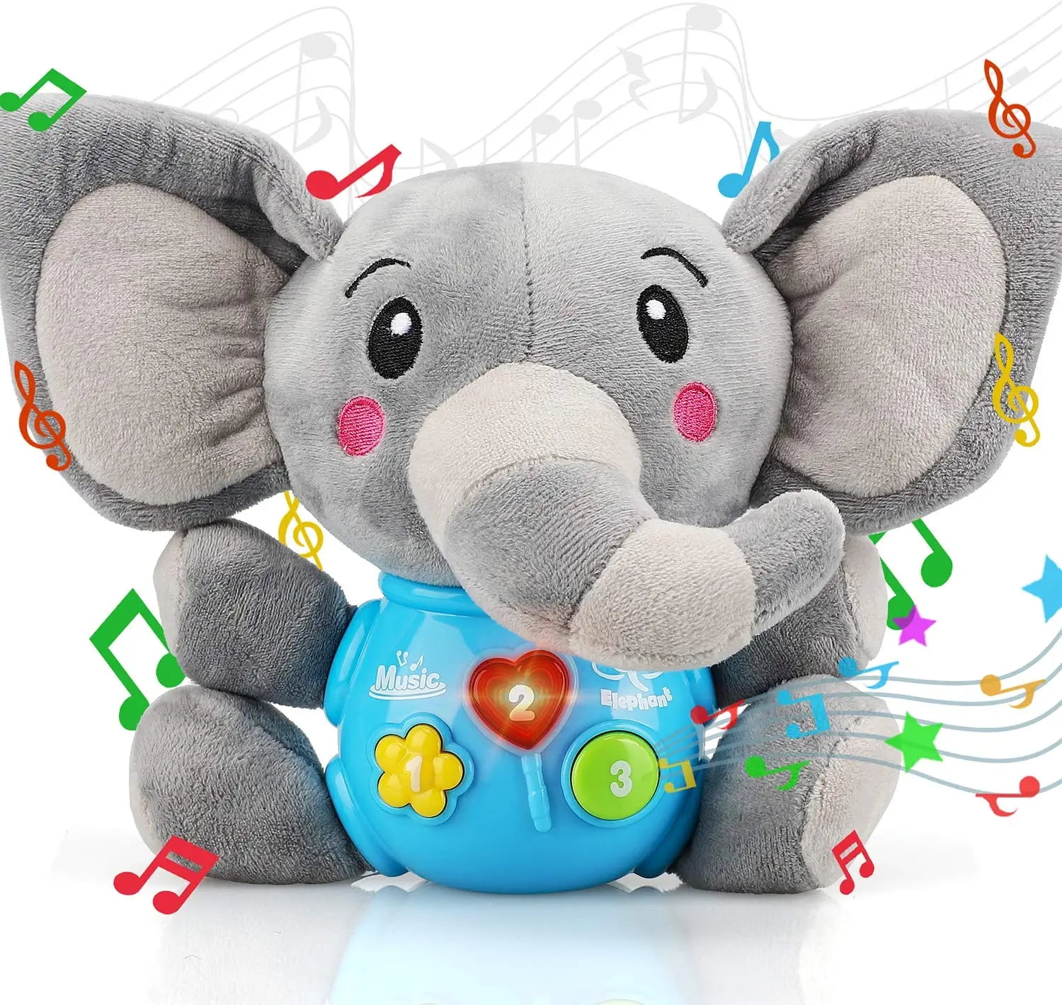Baby Toys 0-12 Months Music Elephant Plush With Lights For Newborn Baby ...