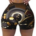thumbnail image 2 of Balery Casino Cards Pantalones cortos de entrenamiento estampados para mujer, sin costuras, ajustados, para gimnasio, yoga, correr, deportes, ejercicio activo, fitness.-Small, 2 of 8