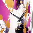 thumbnail image 3 of Designart "Whispered Abstractions in Purple and Gold I" Abstract Oversized Wall Clock, 3 of 5