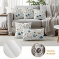 thumbnail image 3 of 2 Pack Outdoor Waterproof Throw Pillow Covers,Blue Flower Pastoral Wildflower Decorative Square Patio Pillowcases for Chair Couch Sofa 16x16in, 3 of 9