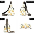 thumbnail image 7 of FORMRS Womens Crossbody Sling Bag Travel Daypack Shoulder Chest Backpack, White Watercolor Oranges, 7 of 7