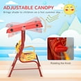 thumbnail image 4 of Outsunny Kids Patio Swing, Adjustable Canopy Swing Glider, Kids Outdoor Swing Chair with 2 Seats, Seat-Belted Safety, Red, for Ages 3-6, 4 of 9