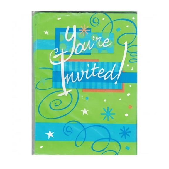 Unique Party Bright Birthday Invitations (Pack of 8)