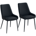 thumbnail image 1 of HOMCOM Dining Chairs Set of 2, PU Leather Kitchen Chairs with Metal Legs, 1 of 10