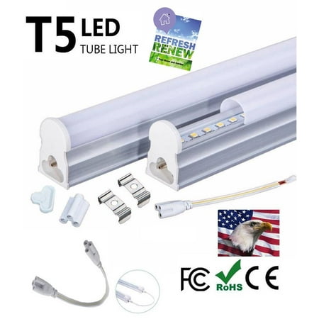 

iLett 10 Pack 18 Watts T5 LED Ceiling Light Fixture 4 Feet 1440lm 6000K (Cool White) CE ROHs 85-265V