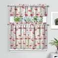 thumbnail image 2 of Kitchen Curtains 36 Inch Short - 3 Panel Set, Flamingo Tropical Bird Print, Rod Pocket Window Curtain, 100% Polyester for Hawaiian Summer Beach Decor, Easy Wash, 2 of 6