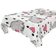 SKYSONIC Easter Bunny Eggs Tablecloth Waterproof Washable Polyester Square Table Cover Durable Tablecloth for Kitchen Dining Table Party Decor (54 X 72 Inch)