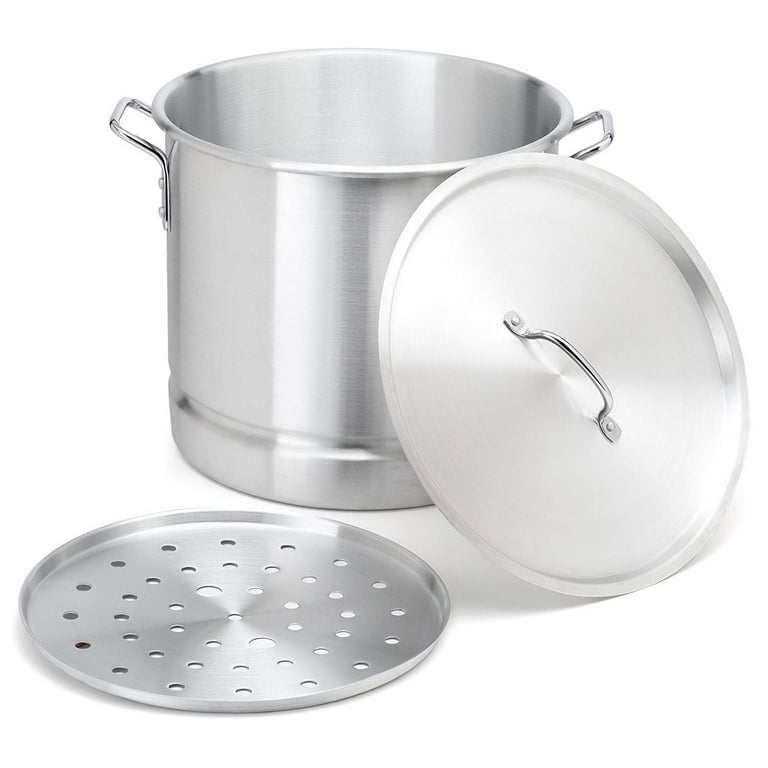 Stock-Pot 16 Qt Aluminum Steam-Pot with Steamer Rack Tamales Heavy Dut –  Kitchen & Restaurant Supplies