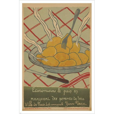 - Save Bread Eat Potatoes French Propaganda Poster 1916 Prized Colorful 24X36