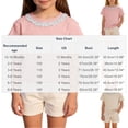 thumbnail image 3 of Zpanxa T-Shirts pour Tout-Petites Filles Unis à Bord Festonné Manches Courtes Col Rond Haut Décontracté en Coton 8 Ans, 3 of 7
