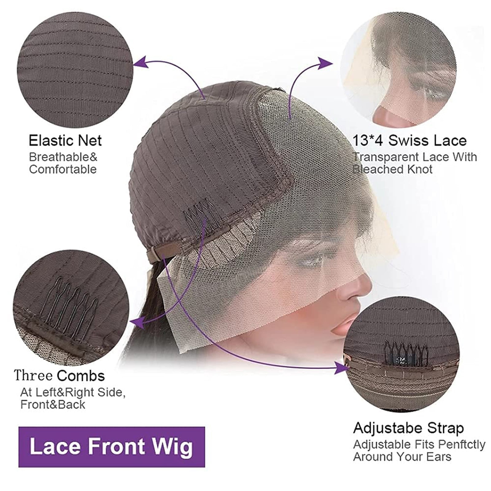 Zenghuiiii Lace Front Wig Transparent Frontal Glueless Human Hair With Baby Pre Plucked Hairline Density Brazilian Wigs For Black Women Lace Front Wig Long
