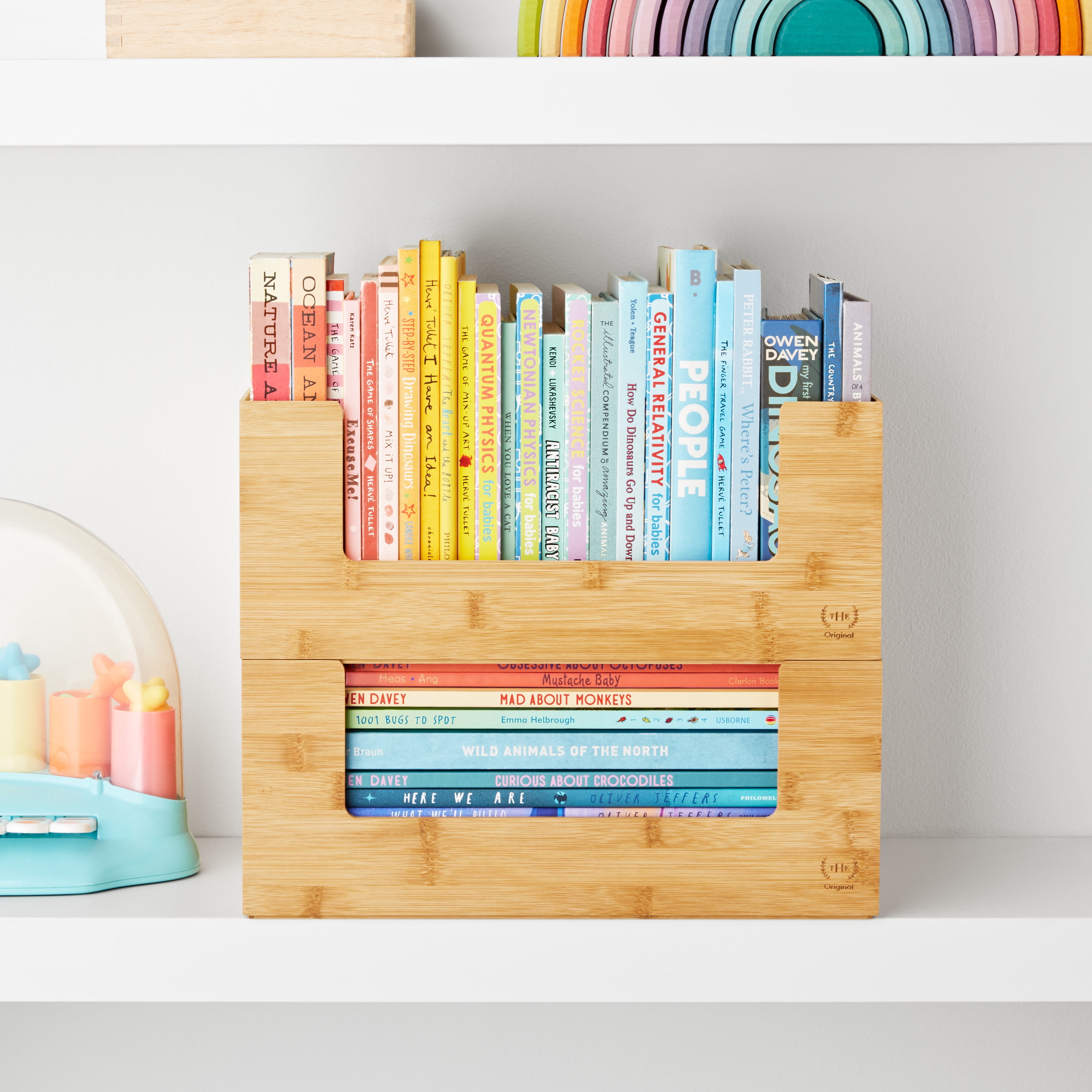 The Home Edit Bamboo Open Front Medium 2 Piece Organizing Storage Bins