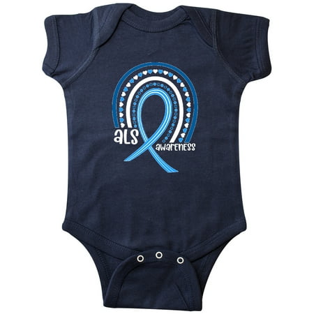 

Inktastic ALS Awareness Rainbow Ribbon and Hearts Gift Baby Boy or Baby Girl Bodysuit
