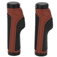 thumbnail image 1 of paire de poignées de guidon de vélo antidérapantes en caoutchouc pour vélos de route et de montagne, marron et noir, 1 of 4