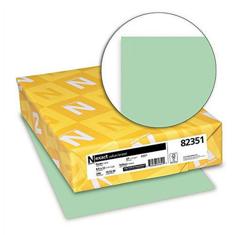 Wausau Paper - Exact Vellum Bristol Cover Stock, 67 lbs., 8-1/2 x 11, Green, 250 Sheets, Sold as 1 PK Wausau Paper - Exact Vellum Bristol Cover Stock, 67 lbs., 8-1/2 x 11, Green, 250 Sheets, Sold as 1 PK