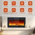 thumbnail image 5 of 30 Inch Recessed Electric Fireplace with Remote Control, Wall Mounted Electric Fireplace Insert with Heater, Low Noise Fireplace with Timer, 12 Flame Colors, 750/1500w, 5 of 8