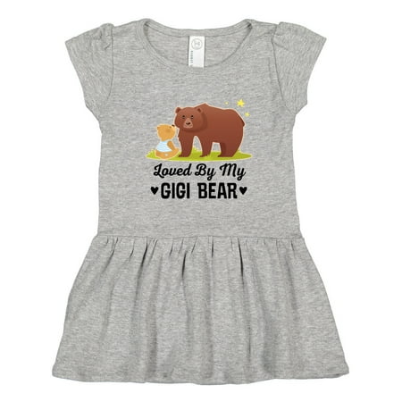 

Inktastic Gigi Bear Loves Me Grandson Gift Toddler Girl Dress