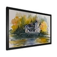 thumbnail image 2 of Designart 'Castle With Autumn Trees By The Lake' Lake House Framed Art Print, 2 of 4