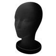 thumbnail image 1 of Tête de Modèle en Mousse Floquée Noire, 1 of 5