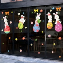 Easter Window Clings,9 Sheets Happy Easter Decorations for Kids Spring Window Clings for Home Office Shop