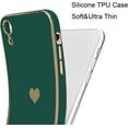 thumbnail image 3 of Compatible with iPhone Xr Case,Women Girsl Cute Love Heart Plating Design Protective Bumper with Camera Lens Cover Slim Shockproof Silicone Soft Phone Case for iPhone Xr Green, 3 of 7