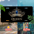 thumbnail image 5 of 1 Pcs 2D Flat License Plate Covers & Frames, QUEEN Crown For Decorative Front, Waterproof For Decoration Aluminum License Plate Covers & Frames Cover For Men Women, 12" X 6", 5 of 7