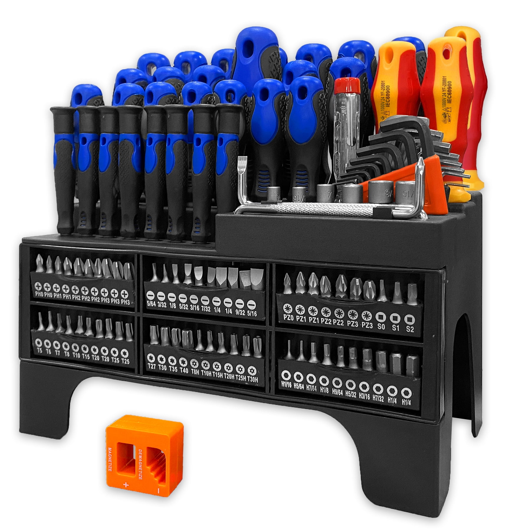 118PCS Magnetic Screwdriver Set - Tool Sets with Plastic Racking