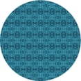 thumbnail image 1 of Ahgly Company Machine Washable Indoor Round Transitional Teal Green Area Rugs, 4' Round, 1 of 7