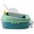 thumbnail image 4 of HINAG Arenero para Gato con Pala Incluida Bandeja Sanitaria de Plástico Resistente y Antiderrames Fácil Limpieza Tamaño 43x35x19 cm Verde, 4 of 5