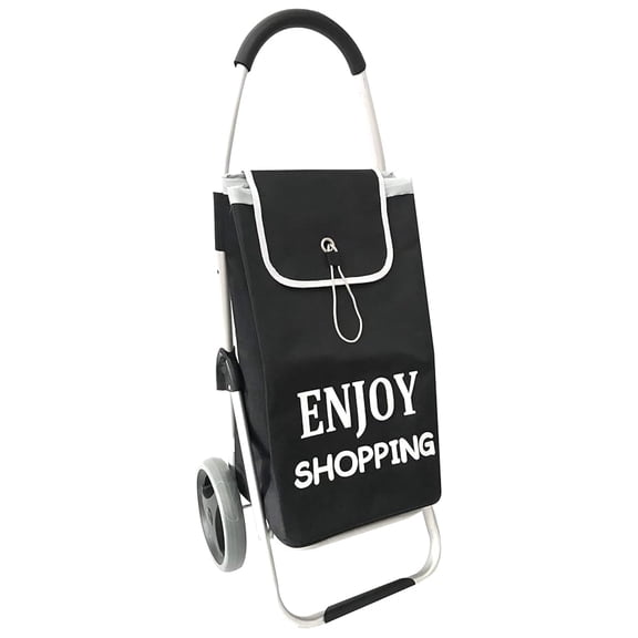 Super Quality Foldable Shopping Cart/Grocery Cart 40x18x15" Aluminum Shopping Cart W. Polyester Bag, Black