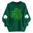 thumbnail image 3 of WOYY Girl's St. Patrick's Day Clover Sweatshirt Casual Long Sleeve Sweatshirts, Sizes 3-14, 3 of 3